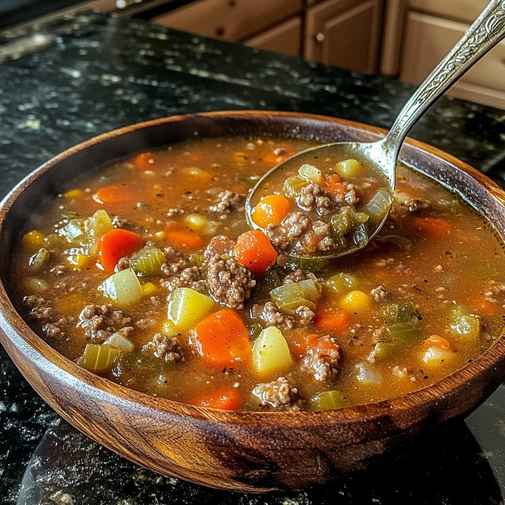 Loaded Hamburger Vegetable Soup