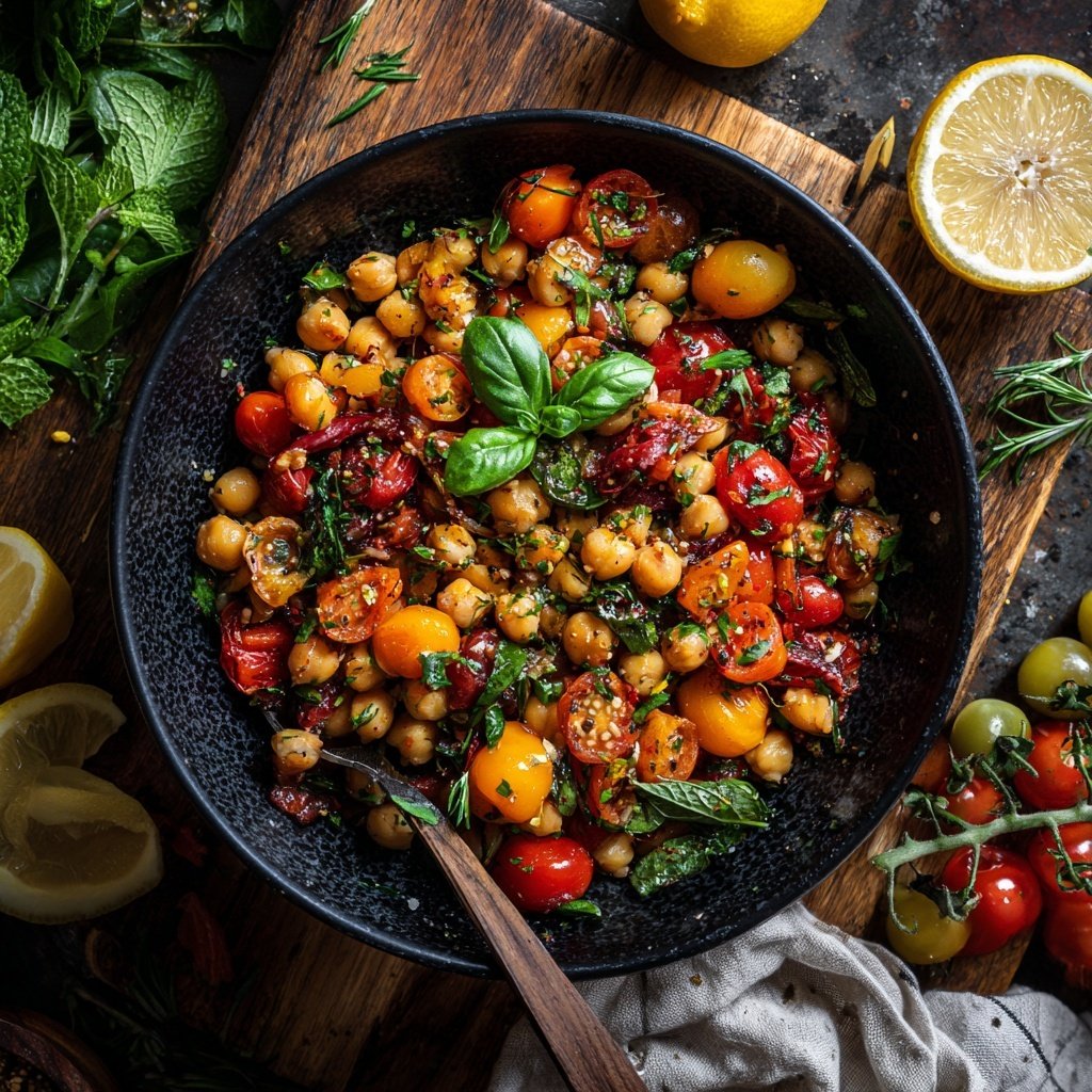 Mediterranean Chickpea Tomato Bowl