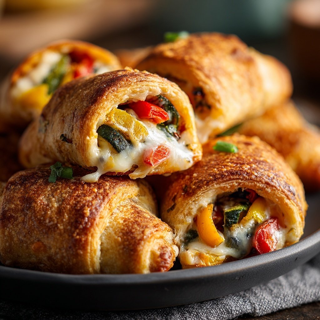 Super Bowl Food Stuffed Crescent Veggie Rolls