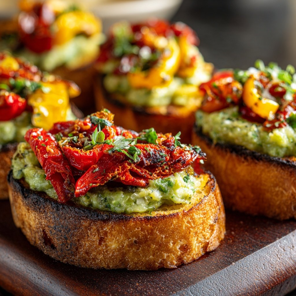 Super Bowl Party Food Loaded Veggie Crostini