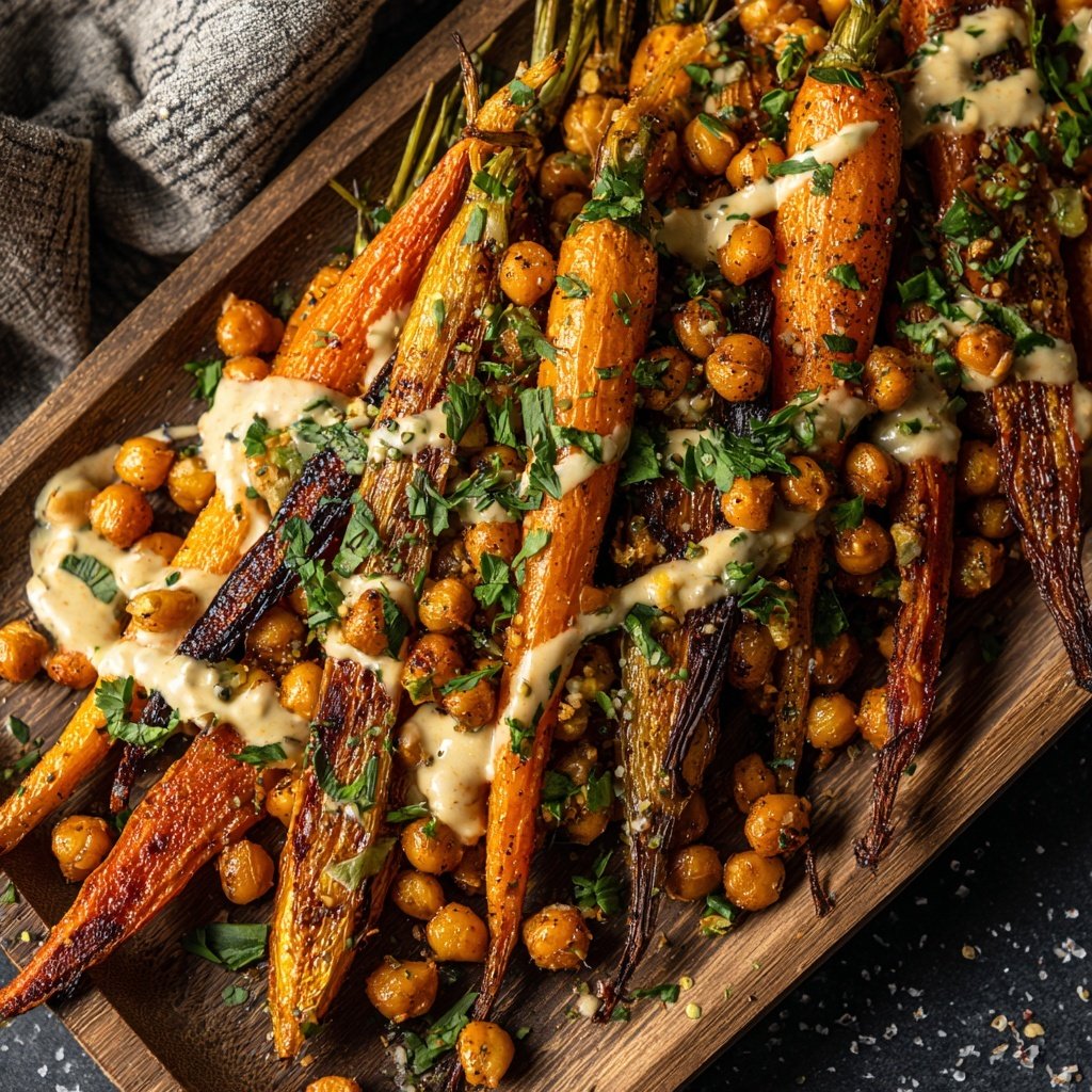 Roasted Carrot and Chickpea Tray
