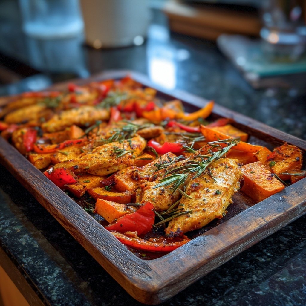 Healthy Sheet Pan Chicken And Sweet Potatoes
