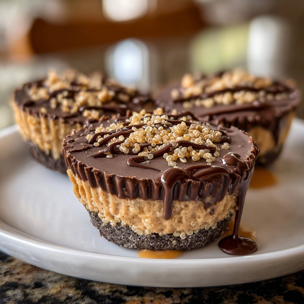 Homemade Peanut Butter Cups with Crunchy Quinoa